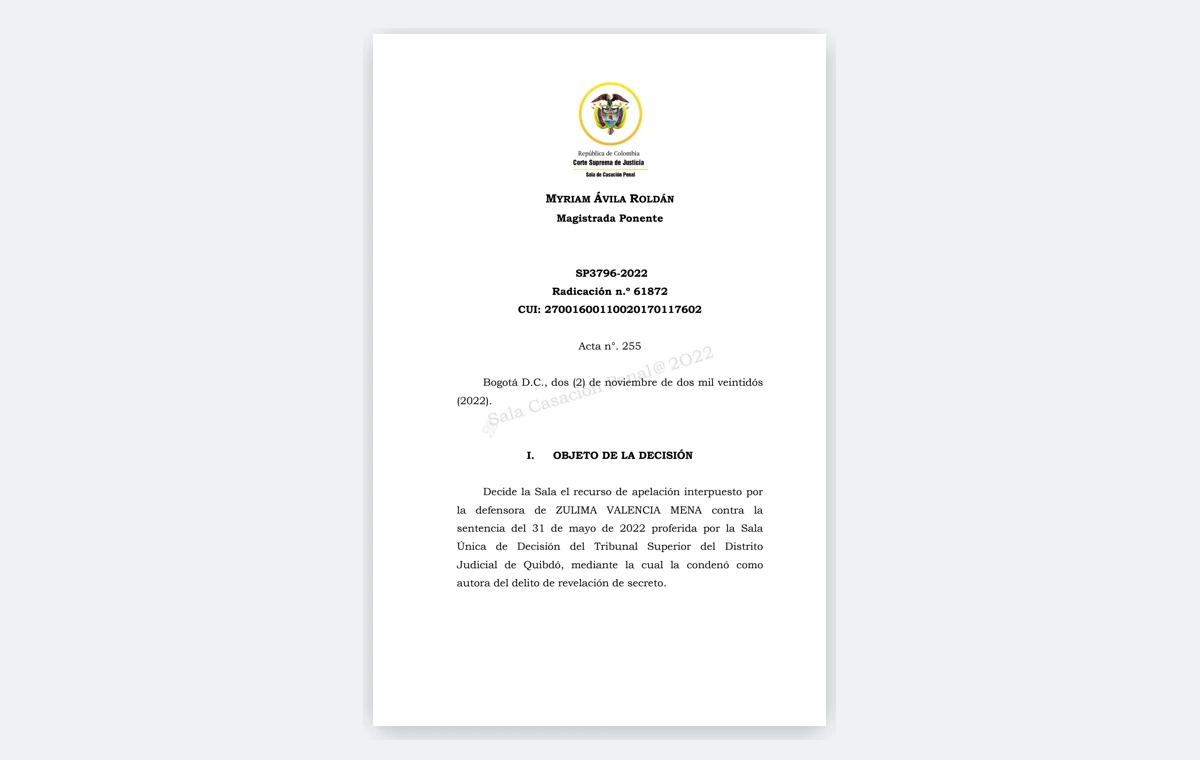 Referencia judicial del Hospital San Francisco de Asís